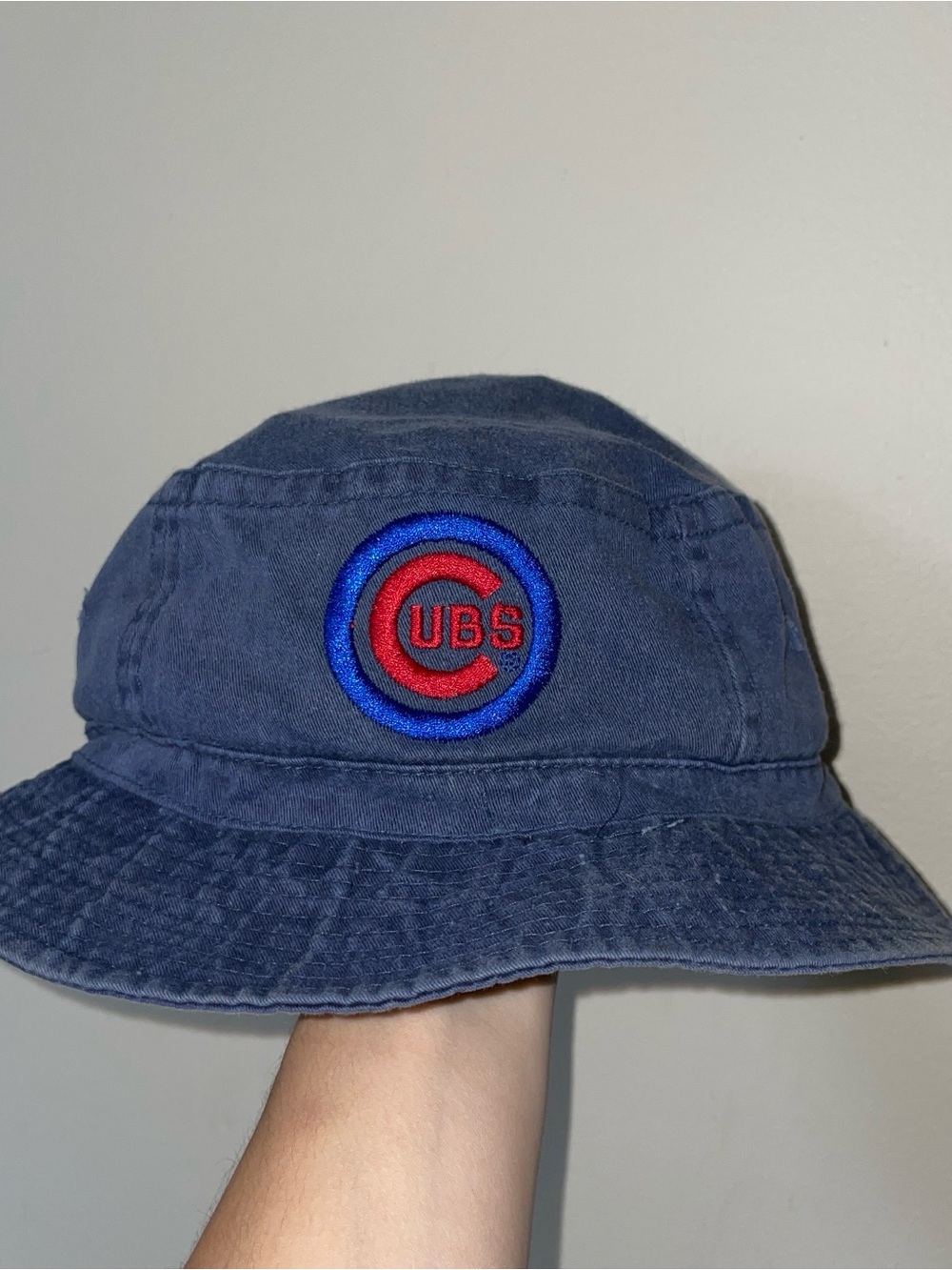 Chicago Cubs Navy Bucket Hat with Red & Blue Patch